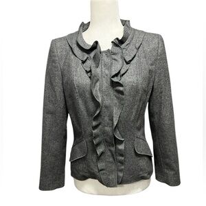 ALBERTA FERRETI Philosophy Felt Woolblend Ruffle Blazer